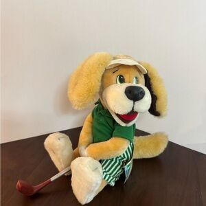 Vintage Duffer’s “Dog Leg” Golf Plush Dog Toy w/ Club & Hat – Collectible